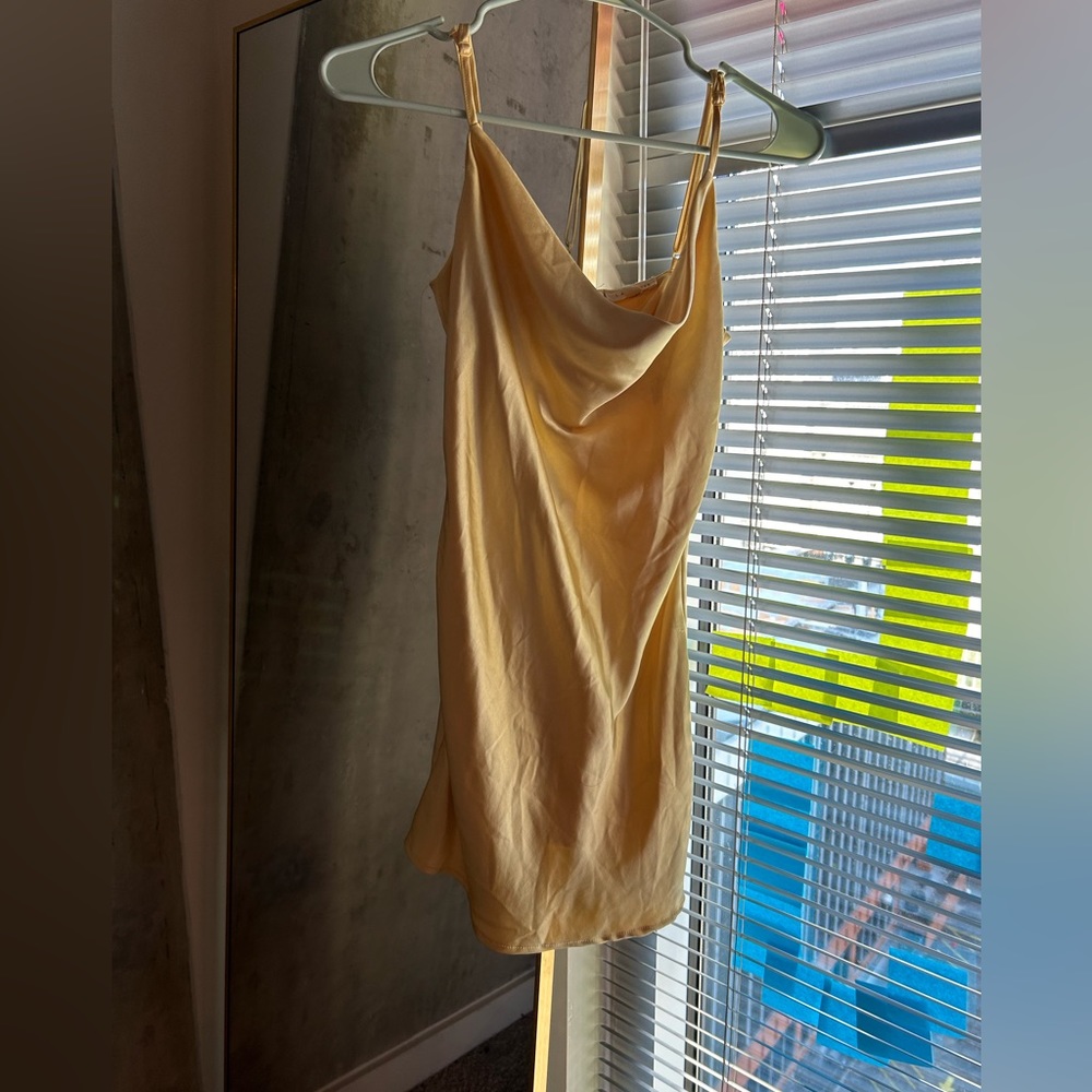 Gold mini dress